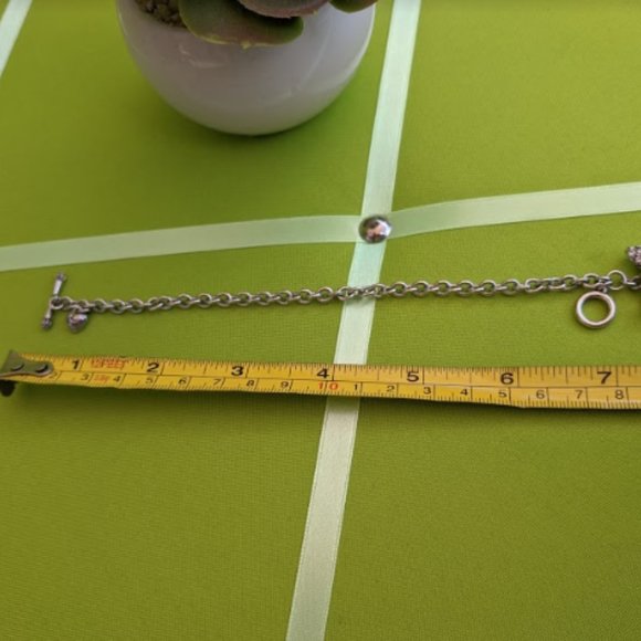 Juicy Couture Silvertone Zircon Bow Charm Bracelet - Picture 6 of 6